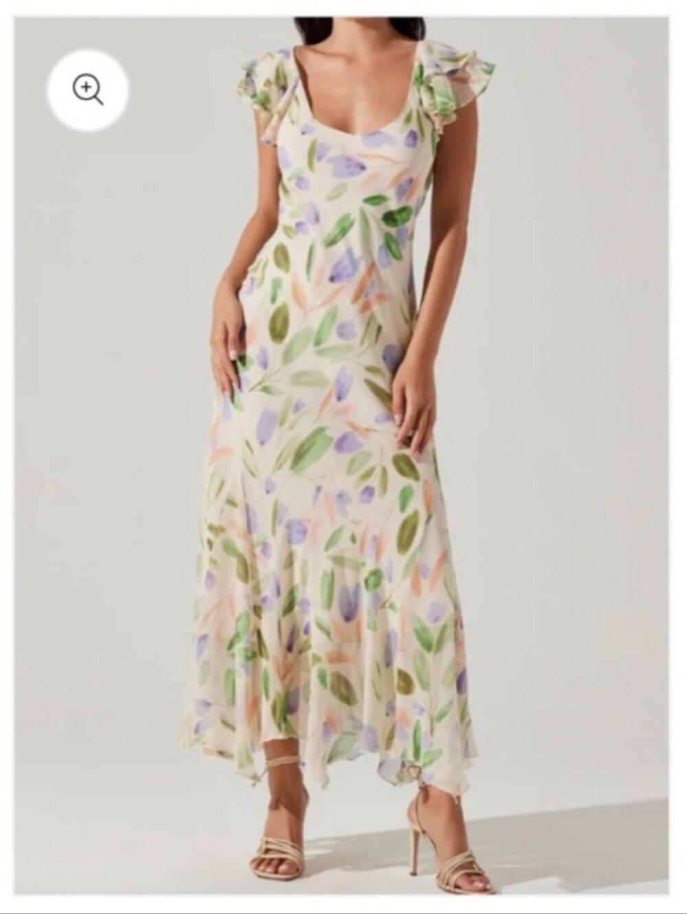 Astr Wistera Floral Dress,Peach, Lavender and Green. Worn Once.  Sz s